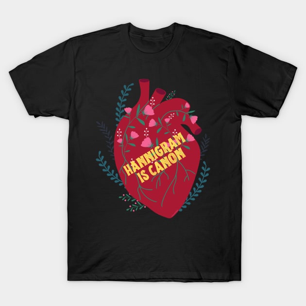 Hannigram is Canon Anatomical Heart and Flowers T-Shirt by OrionLodubyal